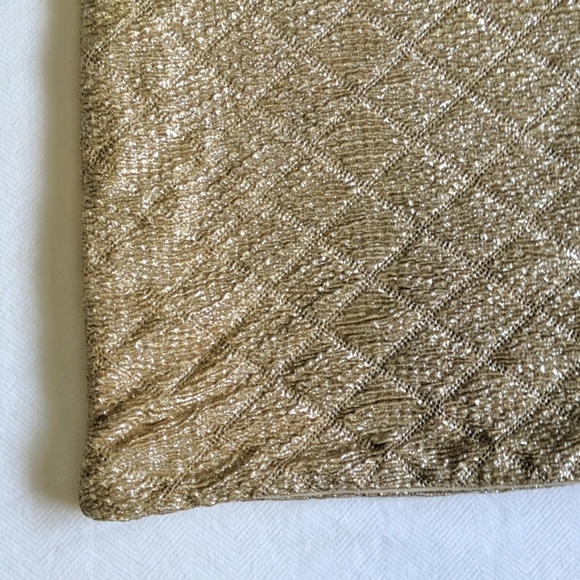 Miss Selfridge stretchy metallic cream & silver textured mini skirt US 8 GUC - Picture 4 of 12